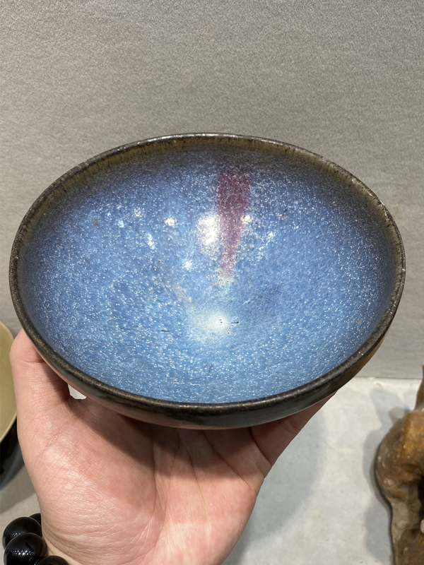 古玩陶瓷雪花天藍釉紫斑大碗拍賣,當前價格12999元