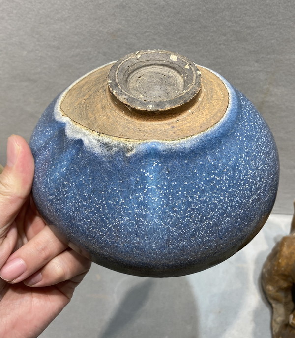 古玩陶瓷雪花天藍釉紫斑大碗拍賣,當前價格12999元