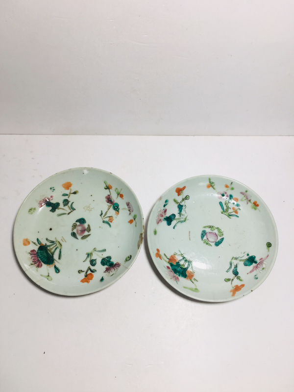 古玩陶瓷粉彩四季花卉紋盤拍賣,當前價格188元
