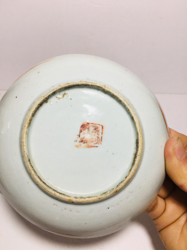 古玩陶瓷粉彩四季花卉紋盤拍賣,當前價格188元