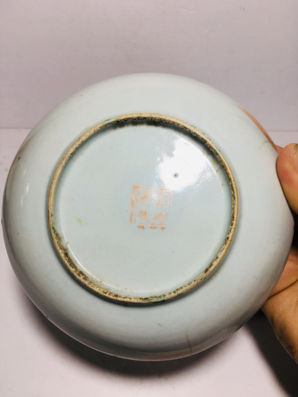 古玩陶瓷粉彩四季花卉紋盤拍賣,當前價格188元