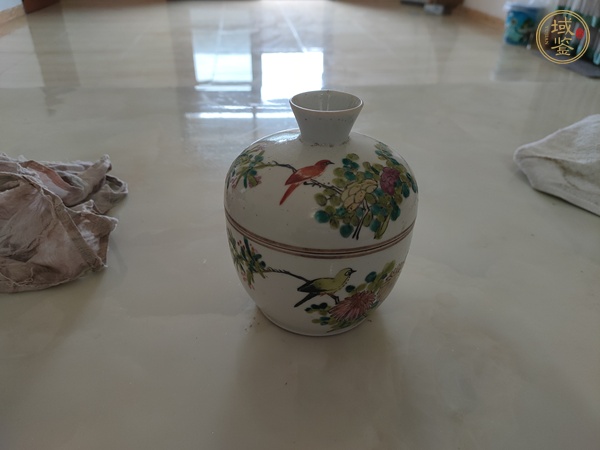 古玩陶瓷花鳥紋蓋缸真品鑒賞圖