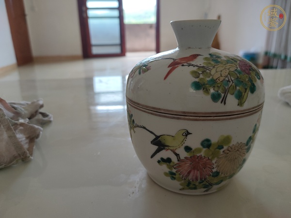 古玩陶瓷花鳥紋蓋缸真品鑒賞圖