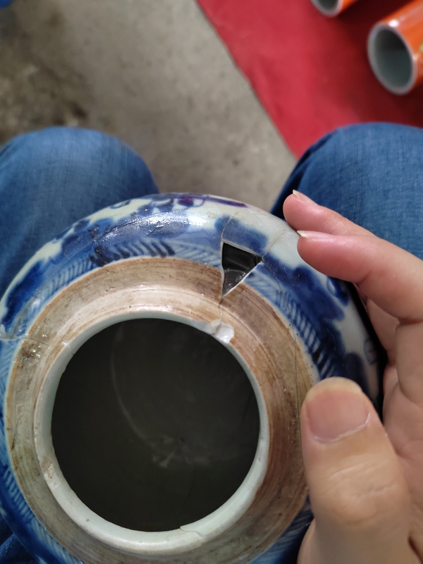 古玩陶瓷清康熙花間壽字紋青花蓋罐拍賣,當前價格299元