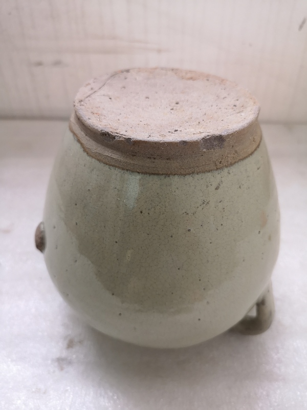 古玩陶瓷華寧窯白釉綠彩雙系罐拍賣,當前價格888元