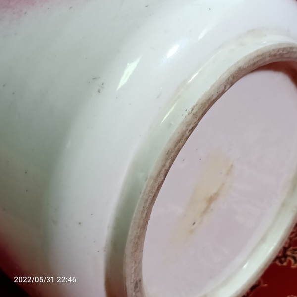古玩陶瓷釉下五彩山水紋圈足筒式香爐拍賣,當前價格99元