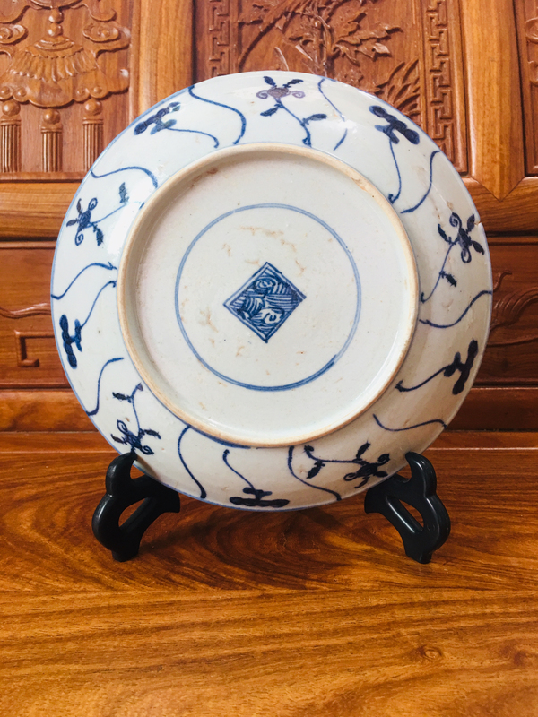 古玩陶瓷(三爺)雍正青花靈芝紋盤拍賣,當(dāng)前價(jià)格699元