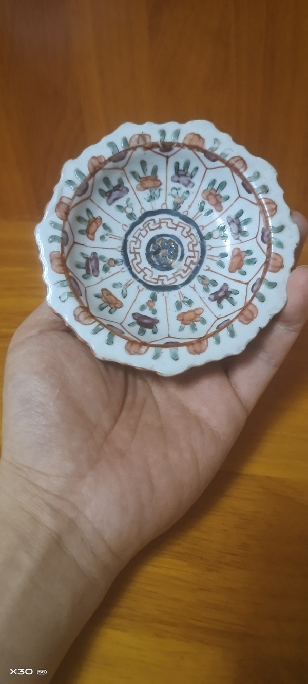 古玩陶瓷紅綠彩高足盤拍賣,當前價格1000元