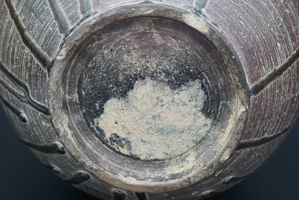 古玩陶瓷漢代原始青瓷弦紋雙耳壺拍賣，當前價格13800元