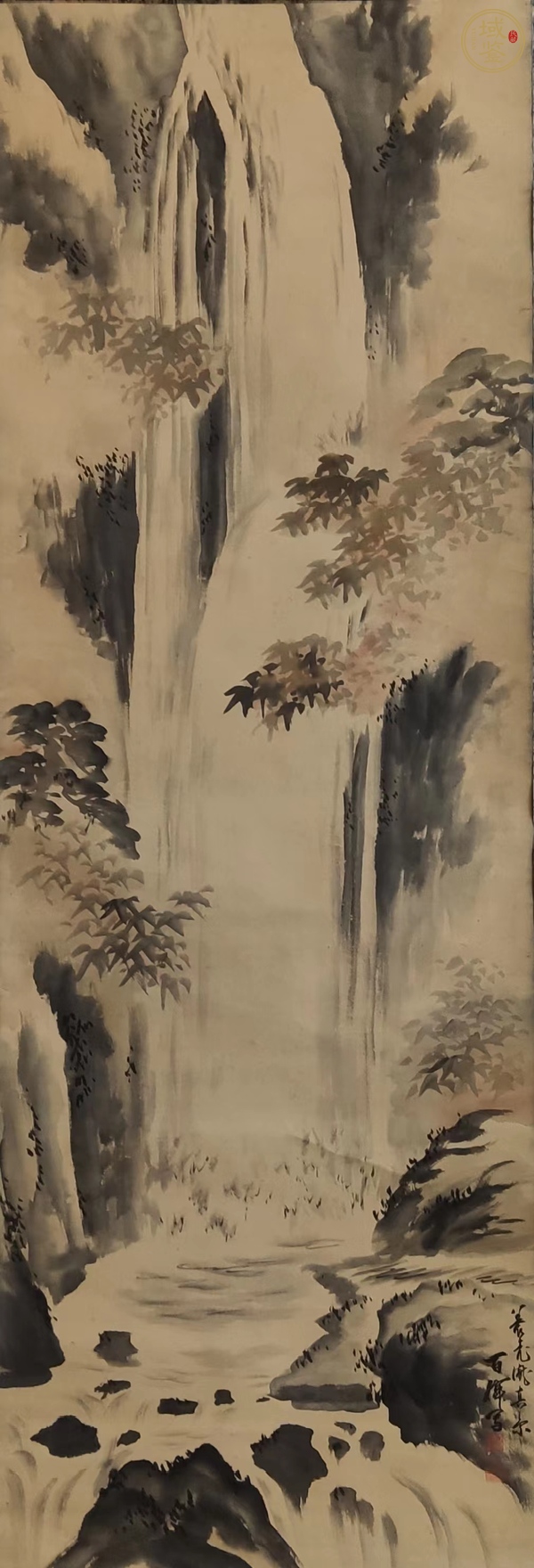 古玩字畫養(yǎng)桃瀧真景立軸  （日本）真品鑒賞圖