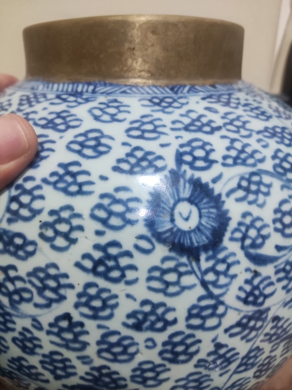 古玩陶瓷清代雍正青花鳳眼花卉紋將軍罐拍賣,當前價格3688元