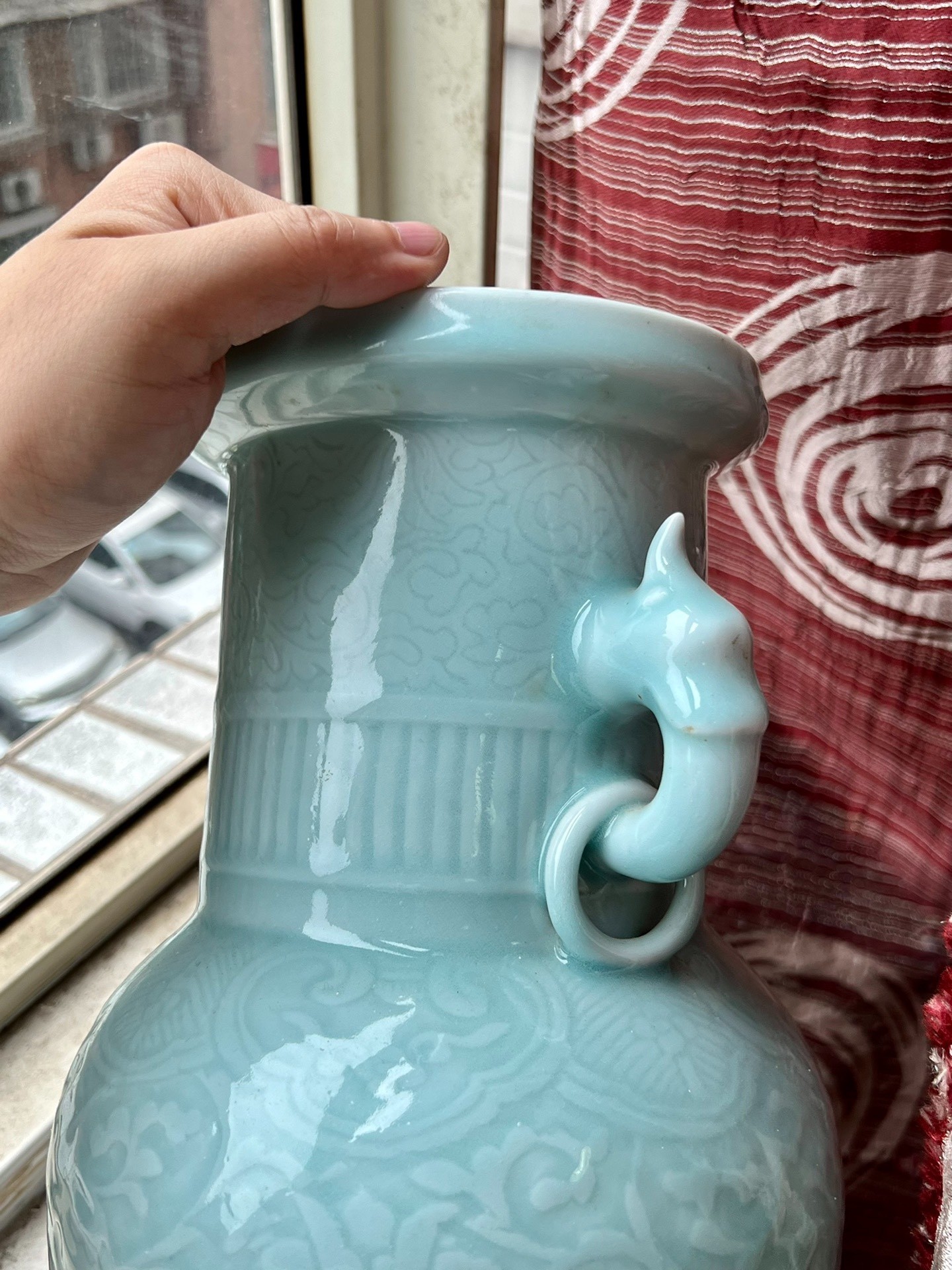 【雅古堂】大清　雍正年制 木釉紋 花瓶　古陶瓷品　陶器