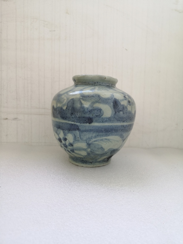 古玩陶瓷青花留白花卉紋罐拍賣,當前價格680元