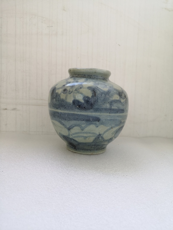 古玩陶瓷青花留白花卉紋罐拍賣,當前價格680元