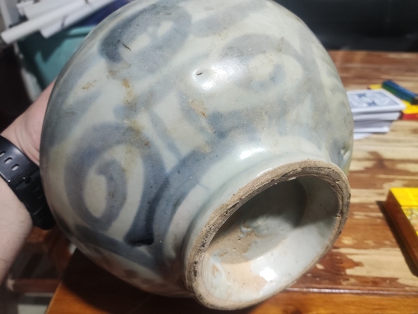 古玩陶瓷明末清初花卉紋青花罐拍賣,當前價格868元