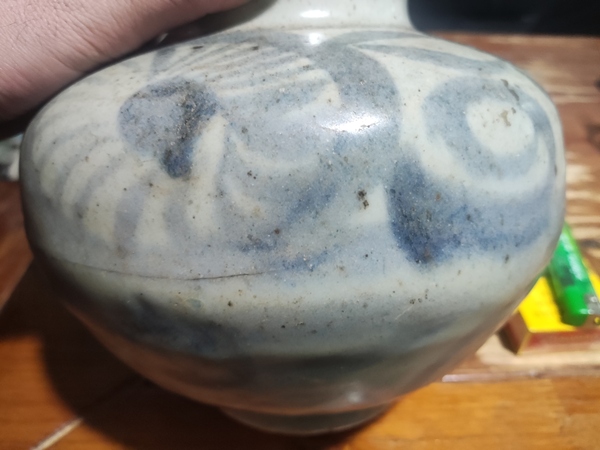 古玩陶瓷明末清初花卉紋青花罐拍賣,當前價格868元