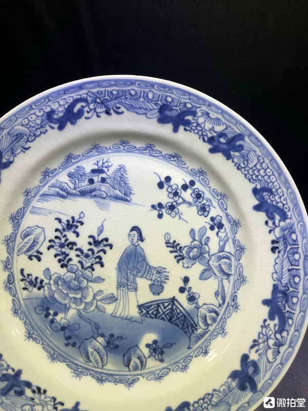 古玩陶瓷青花人物故事盤拍賣,當前價格6000元