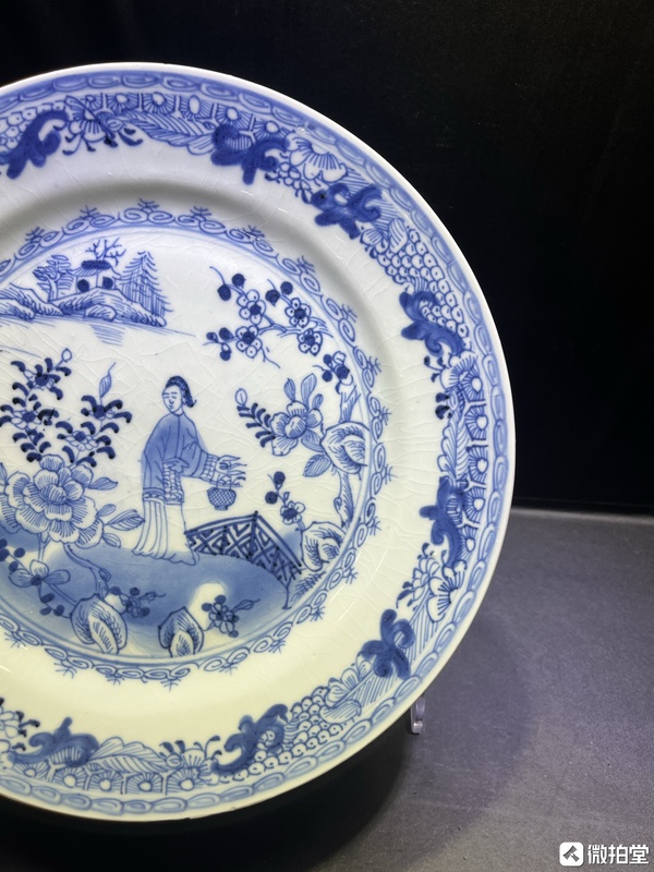 古玩陶瓷青花人物故事盤拍賣,當前價格6000元
