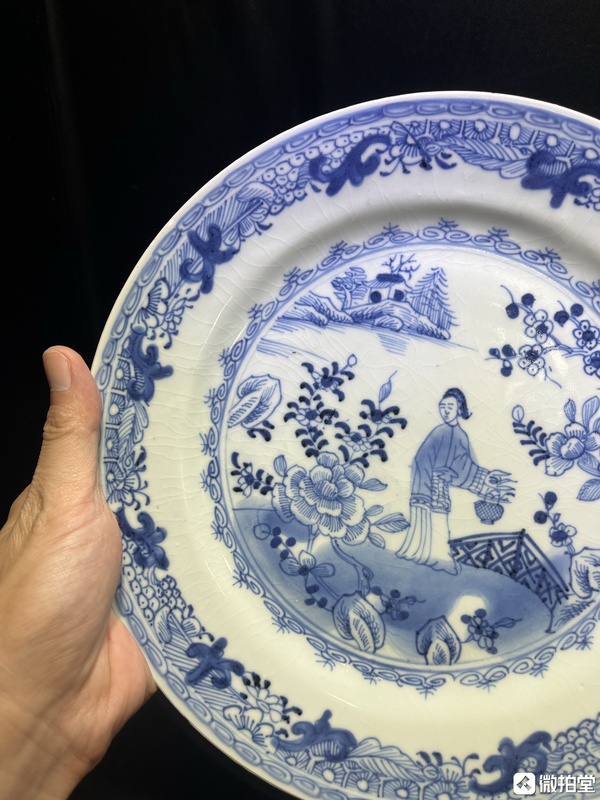 古玩陶瓷青花人物故事盤拍賣,當前價格6000元