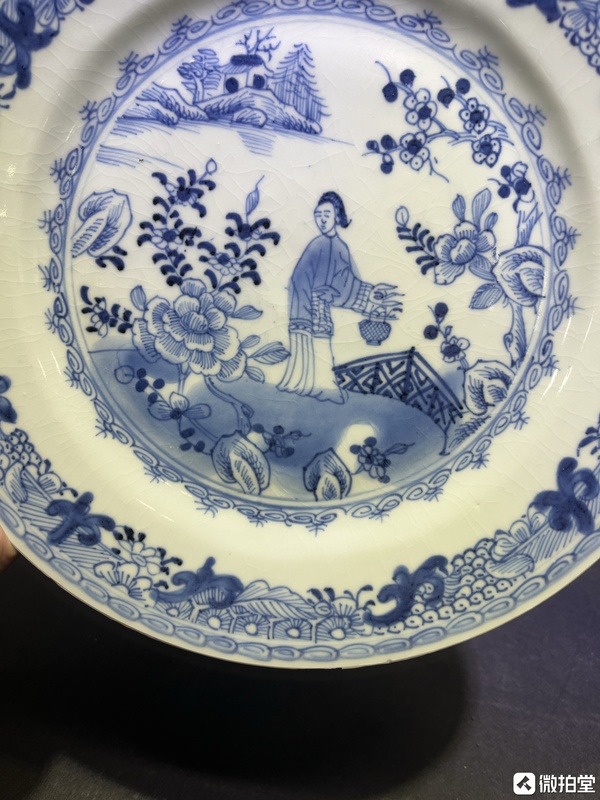古玩陶瓷青花人物故事盤拍賣,當前價格6000元