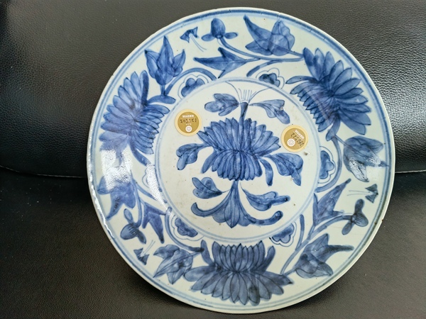 古玩陶瓷明—天啟青花花卉紋盤（已保真）拍賣，當(dāng)前價格6666元