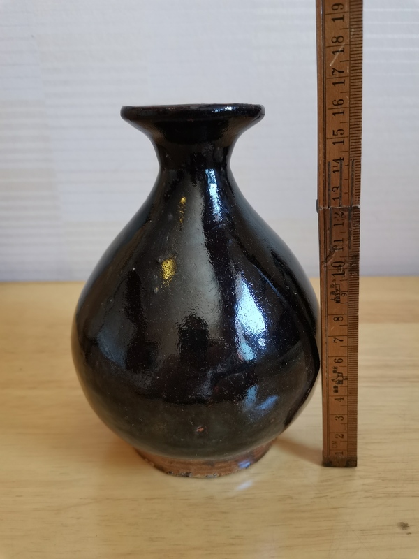 古玩陶瓷磁州窯黑釉玉壺春瓶拍賣,當(dāng)前價(jià)格600元