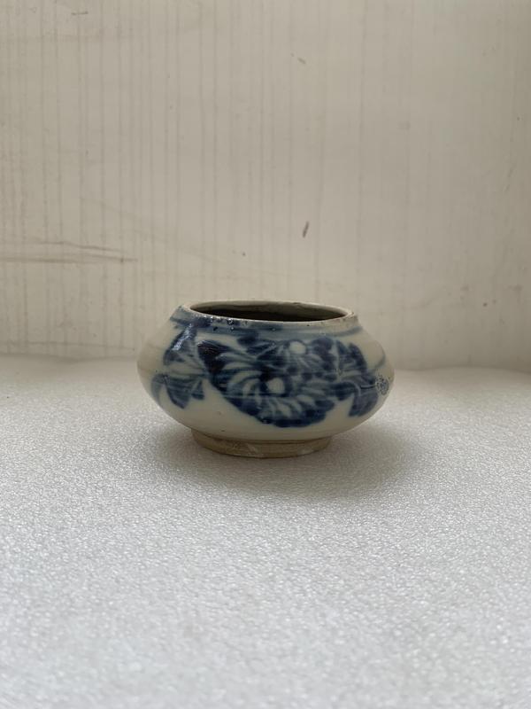 古玩陶瓷磁州窯青花花卉紋水盂拍賣,當前價格580元