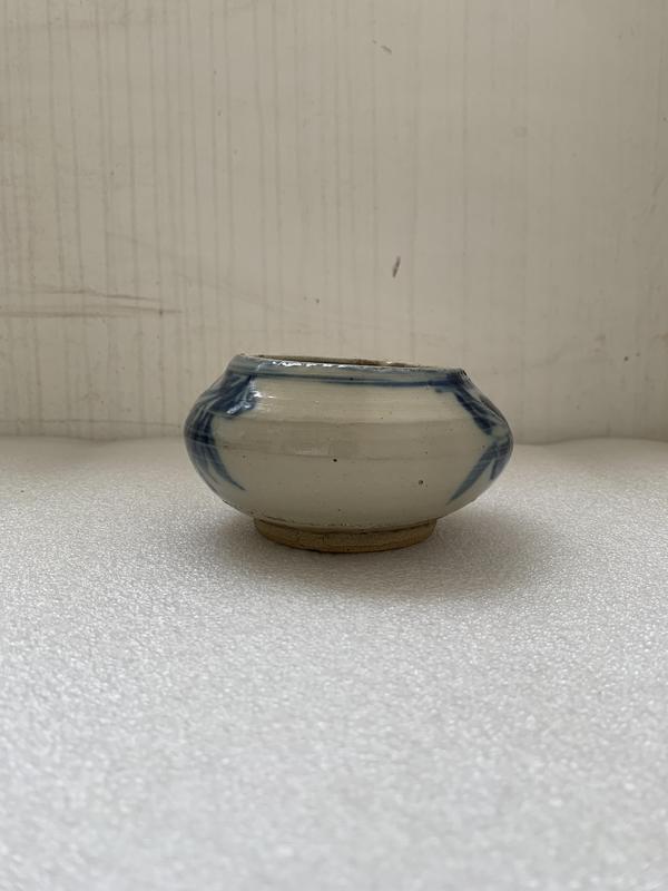 古玩陶瓷磁州窯青花花卉紋水盂拍賣,當前價格580元