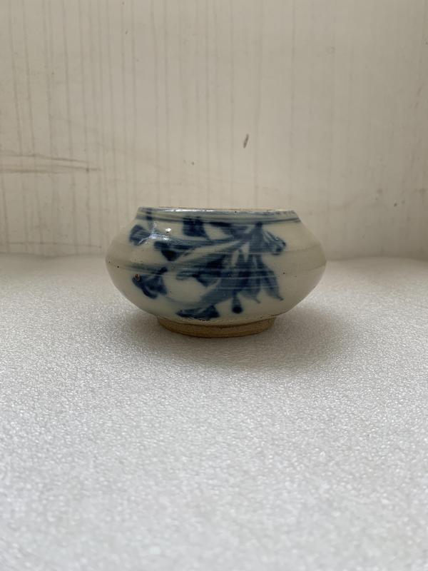 古玩陶瓷磁州窯青花花卉紋水盂拍賣,當前價格580元