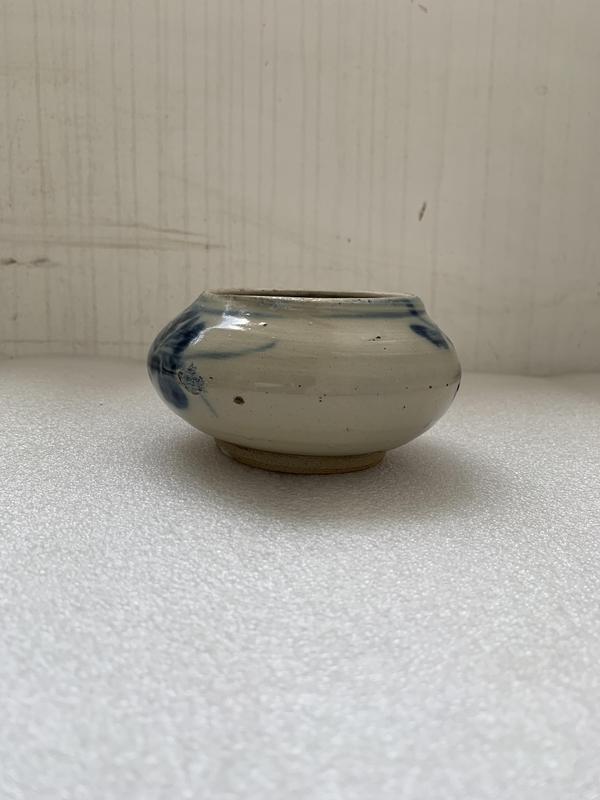 古玩陶瓷磁州窯青花花卉紋水盂拍賣,當前價格580元