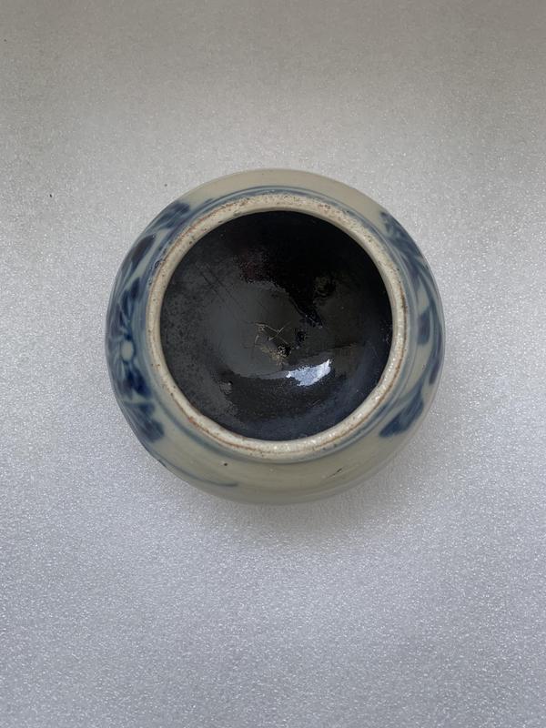 古玩陶瓷磁州窯青花花卉紋水盂拍賣,當前價格580元