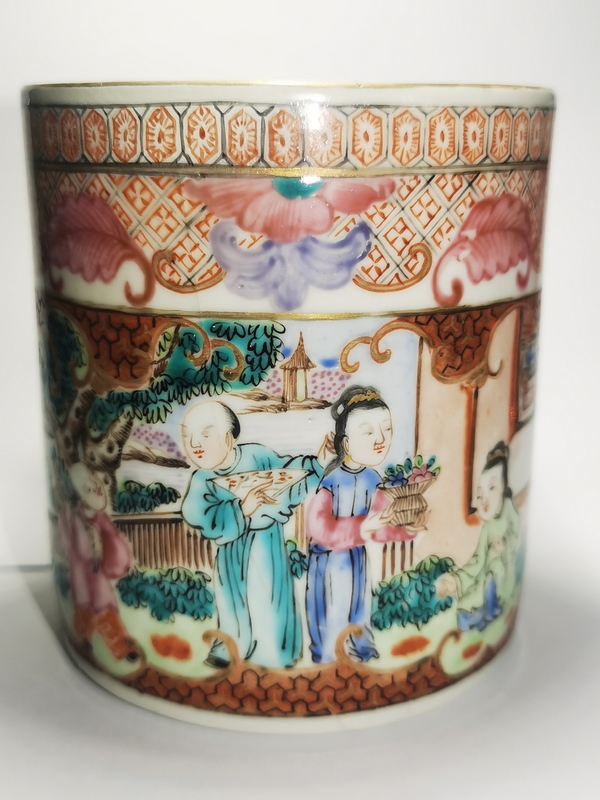 古玩陶瓷清乾隆 人物紋廣彩執杯拍賣,當前價格1600元