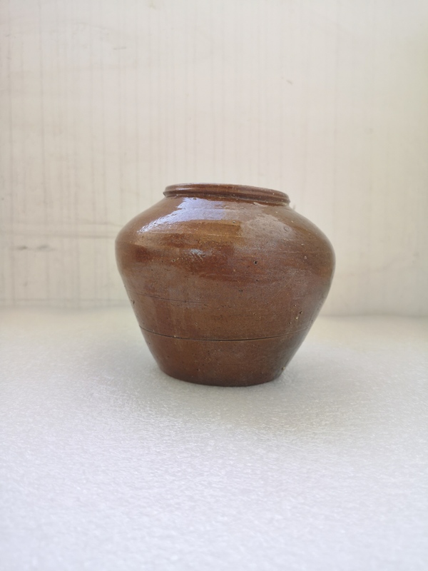 古玩陶瓷紅陶黃釉罐拍賣,當前價格680元