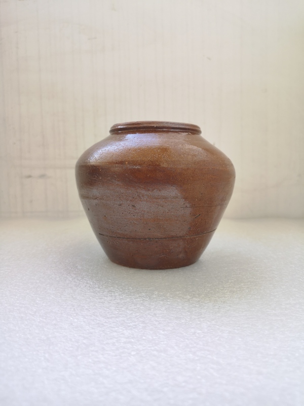 古玩陶瓷紅陶黃釉罐拍賣,當前價格680元