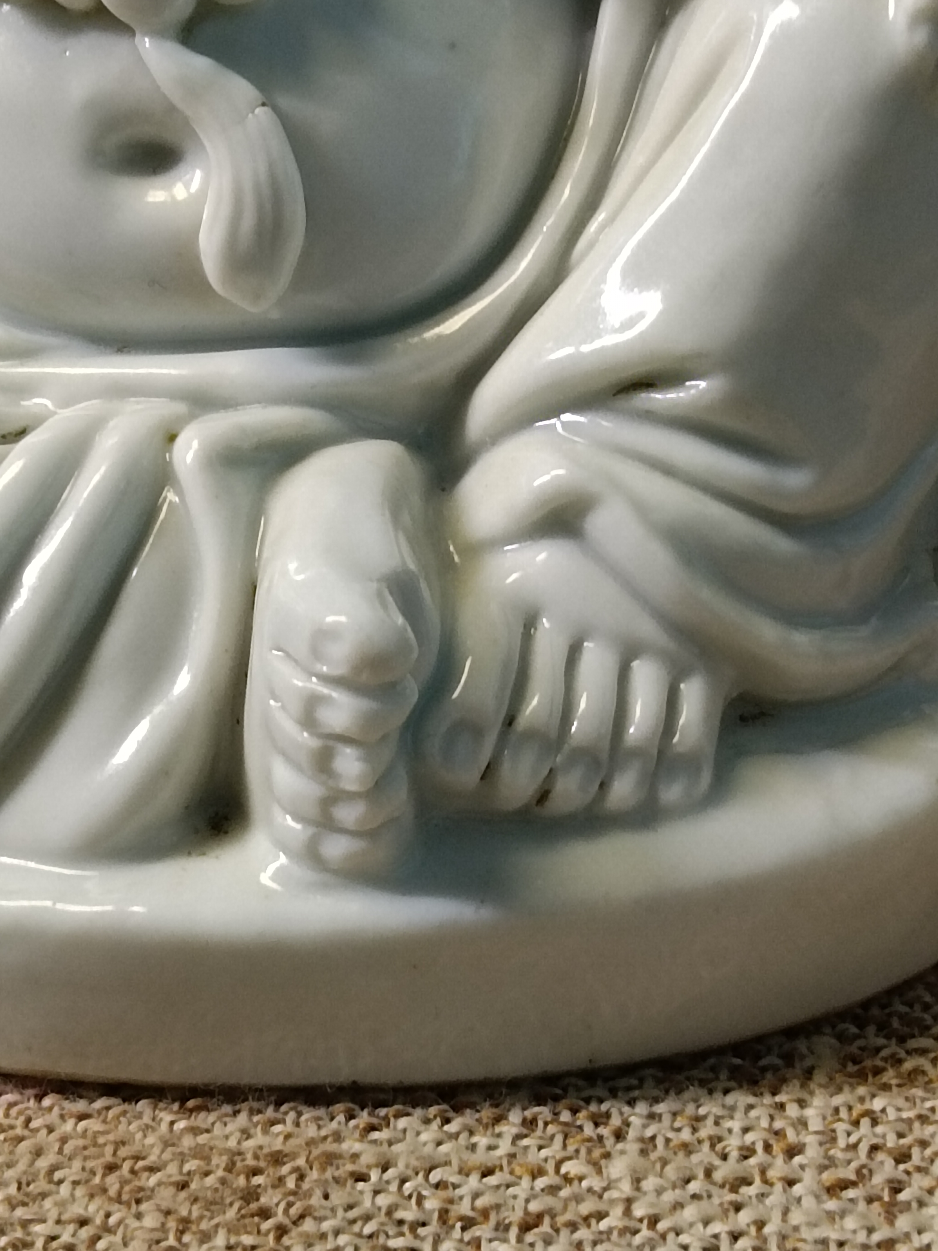 彌勒佛 陶瓷 德化窯 時代物 中國古玩 古美術 何朝宗印在銘