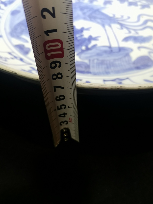 古玩陶瓷明代青花鳳凰牡丹紋盤拍賣,當前價格30000元