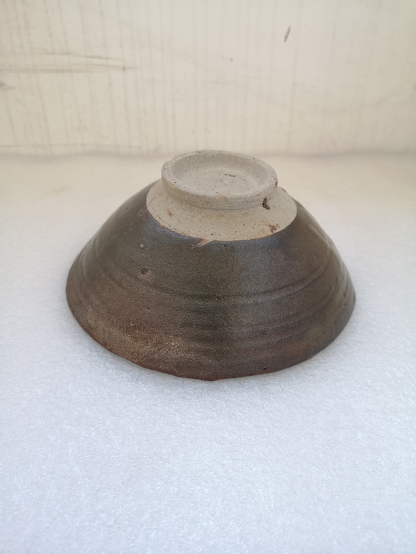 古玩陶瓷磁州窯茶葉末釉斗笠碗拍賣,當前價格680元