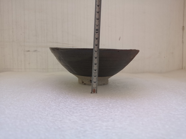 古玩陶瓷磁州窯茶葉末釉斗笠碗拍賣,當前價格680元