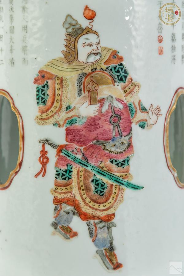 古玩陶瓷無(wú)雙譜粉彩帽筒真品鑒賞圖