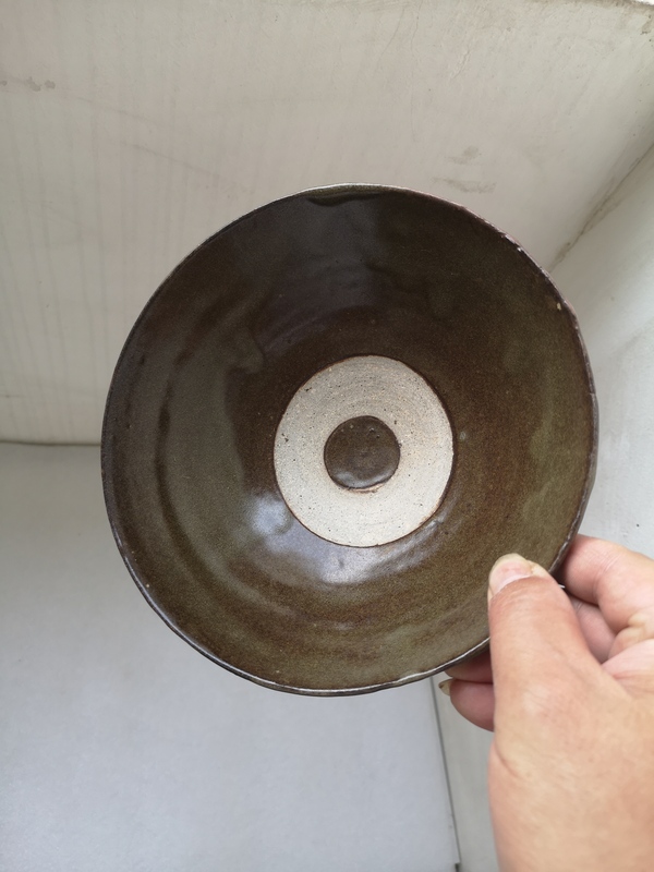 古玩陶瓷磁州窯茶葉末釉斗笠碗拍賣,當前價格680元