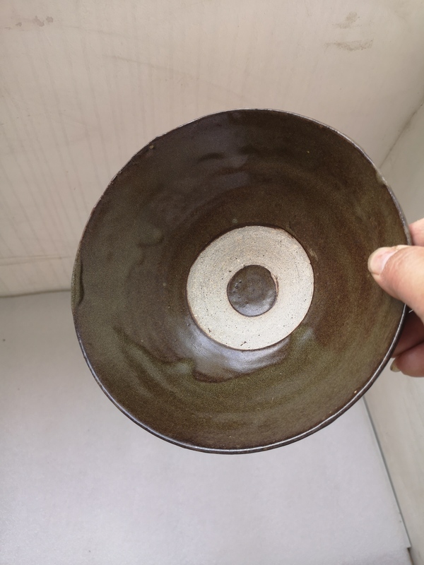 古玩陶瓷磁州窯茶葉末釉斗笠碗拍賣,當前價格680元