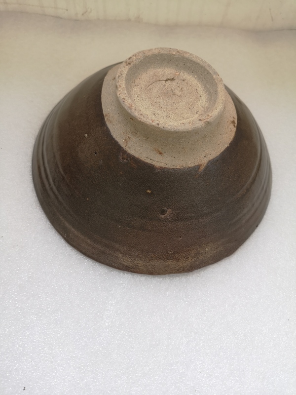 古玩陶瓷磁州窯茶葉末釉斗笠碗拍賣,當前價格680元