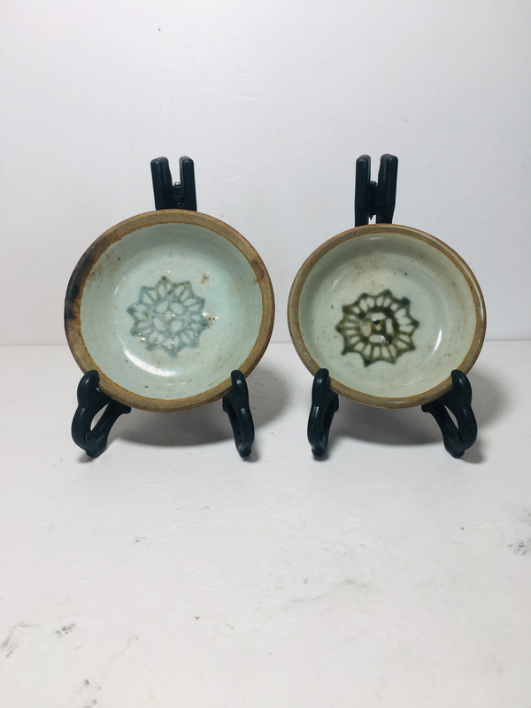 古玩陶瓷青花花卉紋筆舔一對拍賣,當前價格399元