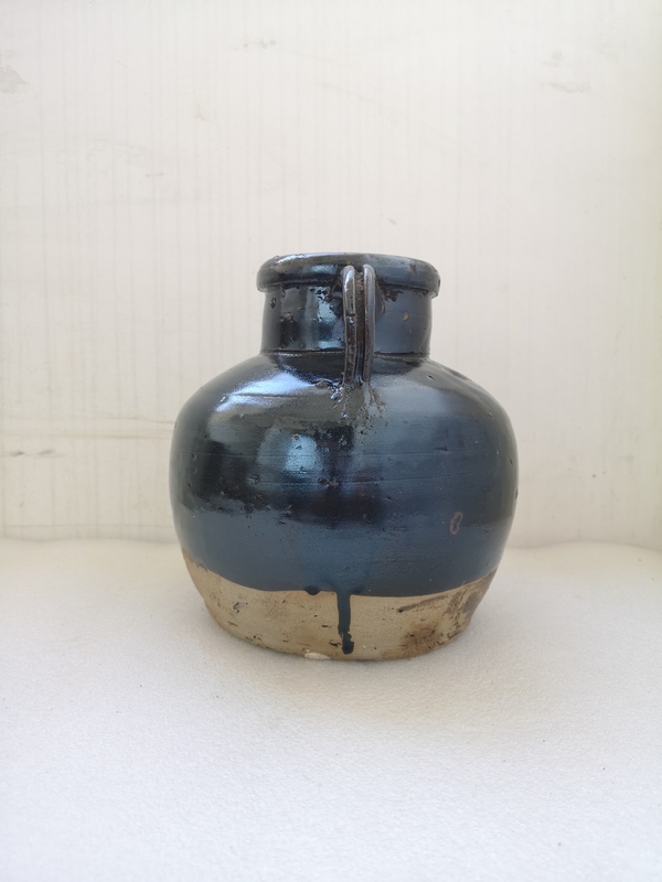 古玩陶瓷磁州窯黑釉雙系罐拍賣,當前價格680元
