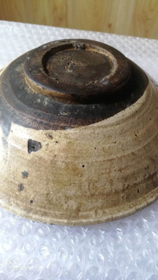 古玩陶瓷明代磁州窯黑花盤拍賣,當前價格3580元