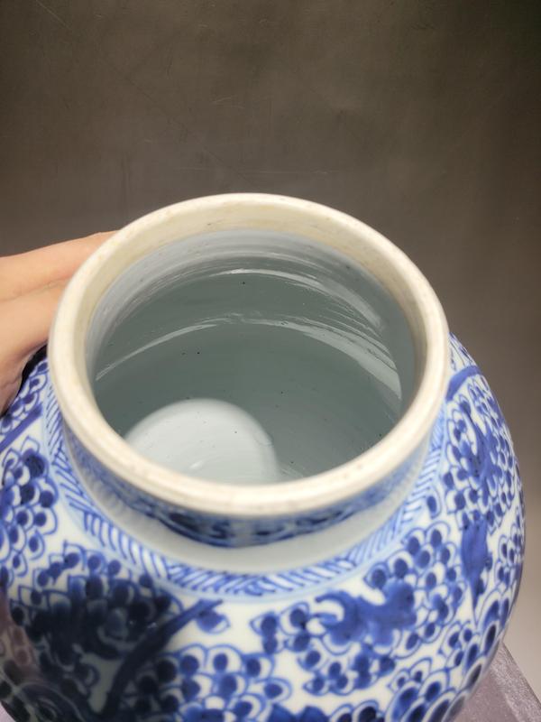 古玩陶瓷康熙鳳穿牡丹青花將軍罐拍賣,當前價格23000元