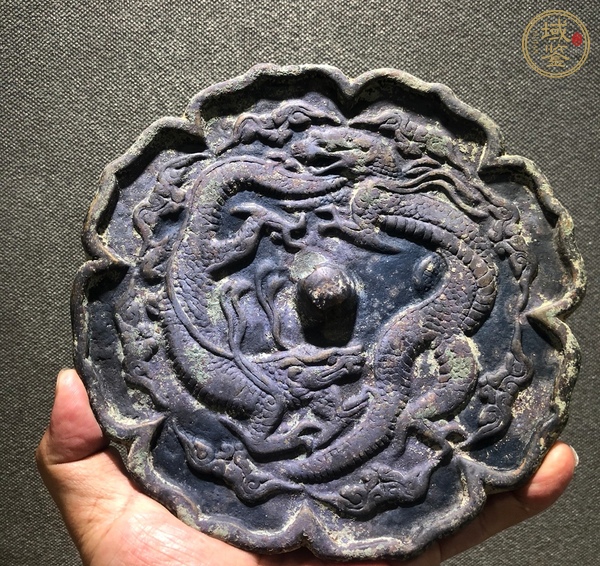 古玩銅器遼金雙龍鏡真品鑒賞圖