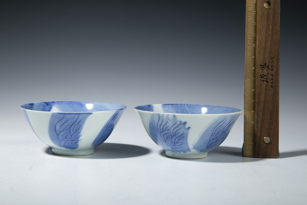 古玩陶瓷清晚·青花龍馬紋小碗一對(duì)拍賣，當(dāng)前價(jià)格5000元