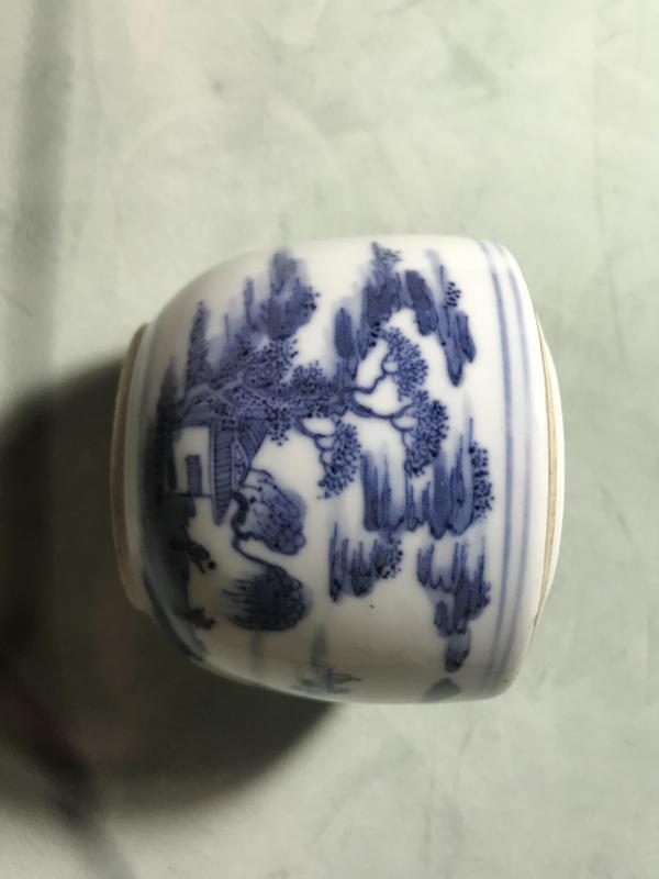 古玩陶瓷晚清青花人物紋溫酒器拍賣(mài)，當(dāng)前價(jià)格2000元