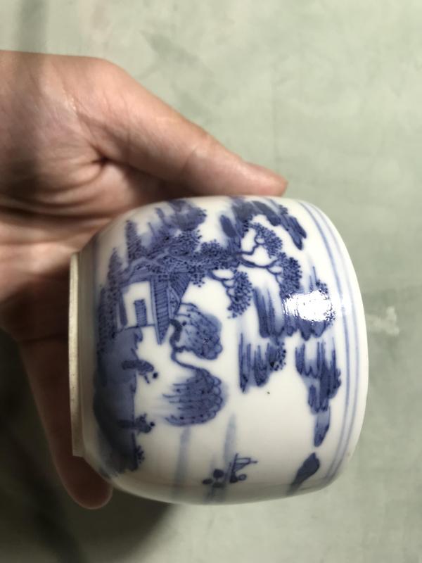 古玩陶瓷晚清青花人物紋溫酒器拍賣(mài)，當(dāng)前價(jià)格2000元